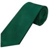 Plain Bottle Green Satin Classic Men's Tie and Pocket Square Set