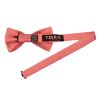 Plain Light Coral Satin Silk Mens Bow Tie