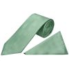 Plain Seagrass Satin Classic Mens Tie and Pocket Square Set