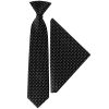 Pre Tied Black Polka Dot Boys Tie and Pocket Square Set - Age 4-7 Years