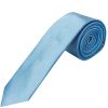 END OF SEASON Plain Sky Blue Satin Skinny Men's Tie