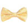 Pre-Tied Light Gold Floral Boys Bow Tie Age 4-7