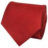 Plain Scarlet Red Satin Classic Men's Tie and Pocket Square Set