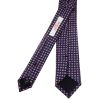 Navy with Pink Geo Silk Skinny Men's Tie