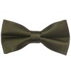 Pre Tied Plain Leaf Green Satin Boys Bow Tie and Pocket Square