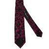 Black with Fuchsia Floral Skinny Boys Tie