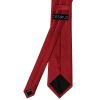 Plain Red Wine Satin Classic Men's Tie Pocket Square Set