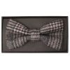 Light Grey Check Mens Tweed Bow Tie