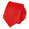 Plain Bright Red Satin Silk Skinny Men's Tie