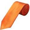 Plain Orange Satin Classic Men's Tie and Pocket Square Set