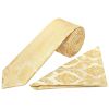 Caramel Paisley Skinny Boys Tie and Pocket Square Set