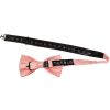 Plain Pink Textured Silk Mens Bow Tie