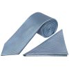 Light Blue Silk Twill Classic Mens Tie and Pocket Square Set