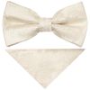Pre Tied Ivory Paisley Boys Bow Tie and Pocket Square Set