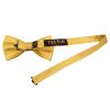 Plain Gold Satin Silk Mens Bow Tie