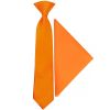 Pre Tied Orange Satin Boys Tie and Pocket Square Set Age 4-7