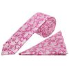 Fuchsia Floral Skinny Boys Tie and Pocket Square Set