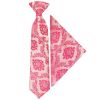 Pre Tied Light Coral Paisley Boys Tie and Pocket Square Set Age 4-7