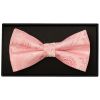 Light Pink Paisley Handmade Mens Bow Tie and Pocket Square Set