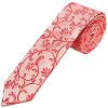 Coral Pink Floral Skinny Boys Tie