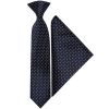 Pre Tied Navy and White Polka Dot Boys Tie and Pocket Square Set Age 4-7