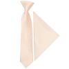 Pre Tied Blush Satin Boys Tie and Pocket Square Set Age 4-7