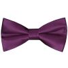 Pre Tied Plum Satin Boys Bow Tie Age 18 Months - 3 Years
