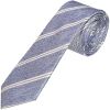 Light Blue Stripe Skinny Men's Silk Tie