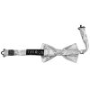 Pre Tied Silver Paisley Boys Bow Tie and Pocket Square Set