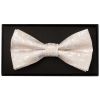 Champagne and White Floral Handmade Mens Bow Tie