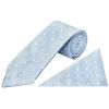 Light Blue Large White Spot Classic Men's Tie and Pocket Square Set