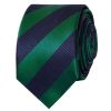 Navy and Green Striped Skinny Men's Tie