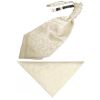 Ivory Floral Men's Cravat Tie and Pocket Square Set