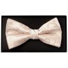 Nude Floral Handmade Mens Bow Tie and Pocket Square Set