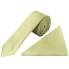 Sage Green Textured Skinny Tie and Pocket Square Set