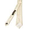 END OF SEASON Plain Ivory Satin Silk Skinny Men's Tie