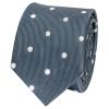 Navy Large White Spot Skinny Men's Tie and Pocket Square Set