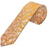 Mens Gold Floral Silk Skinny Tie