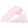 Plain Blush Pink Satin Classic Men's Tie and Pocket Square Set