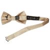 Handmade Champagne And White Polka Dot Mens Bow Tie