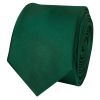 Plain Bottle Green Satin Skinny Boys Tie