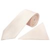 Blush Self Floral Textured Silk Classic Men's Tie and Pocket Square Set