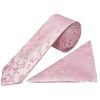 Dusty Pink Floral Skinny Boys Tie and Pocket Square Set