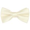 Pre Tied Off White Satin Boys Bow Tie and Pocket Square Set Age 4-7