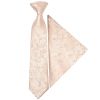Pre Tied Light Peach Floral Boys Tie and Pocket Square Set Age 4-7