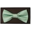 Plain Green Textured Silk Mens Bow Tie