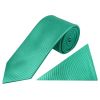 Emerald Green Silk Twill Silk Classic Mens Tie and Pocket Square Set