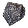 Grey Paisley Classic Men's Silk Tie
