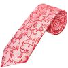 Bright Red Floral Classic Men's Tie and Pocket Square Set