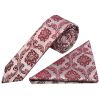 Burgundy Paisley Skinny Boys Tie and Pocket Square Set